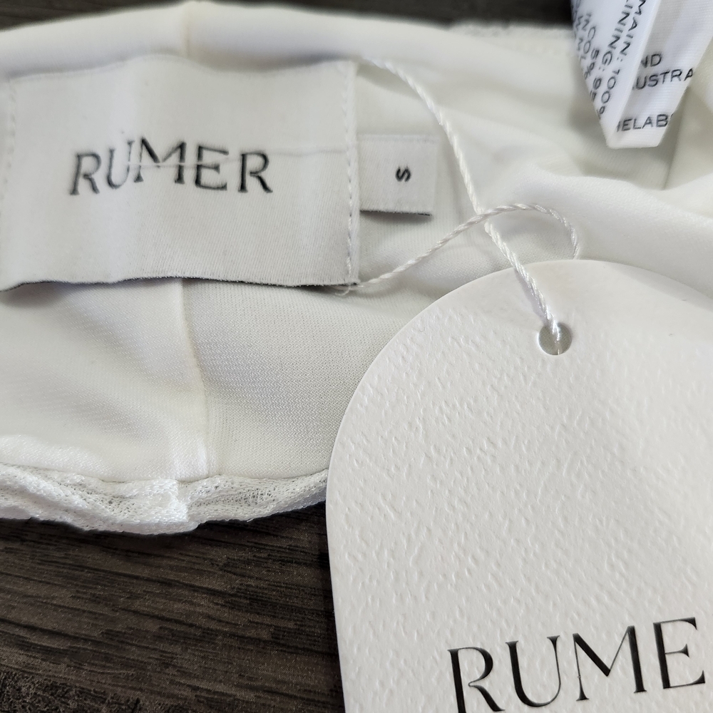 NWT Revolve Rumer White Ribbed Rosa Crop Or Swim Top Sz S - Picture 6 of 8